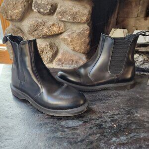 Dr. Martens AirWair Black Leather Moto Combat Ankle Boots Size 8